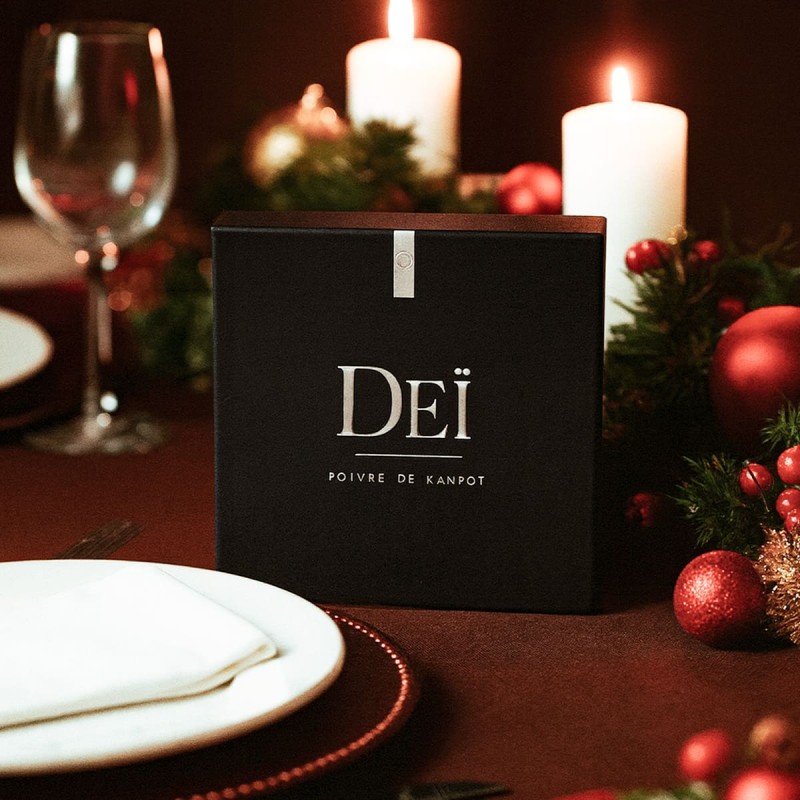 Coffret Signature 3 Poivres de Kampot & Moulin DEI - 3x50g