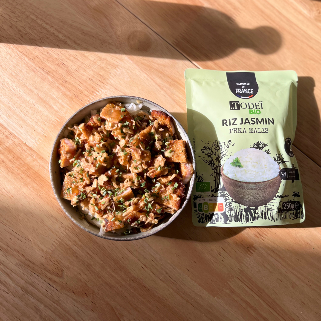 riz blanc parfumé jasmin en vrac vu du haut